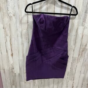 Jessica McClintock Purple Cocktail Mini Formal Dress Y2K Prom Strapless